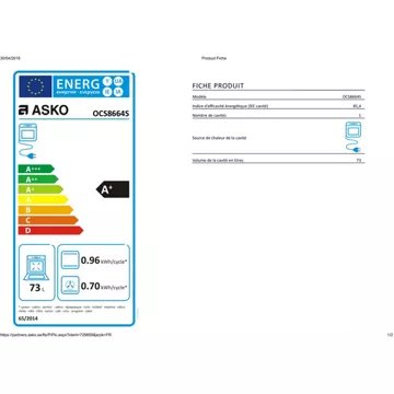 Four encastrable fonction vapeur ASKO OCS8664S – Image 7