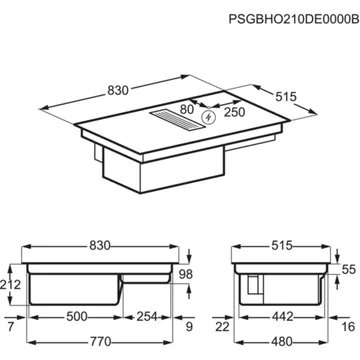 Table induction aspirante ELECTROLUX KCC84450 breeze – Image 7