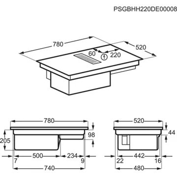 Table induction aspirante ELECTROLUX KCD83443 évacuation – Image 7