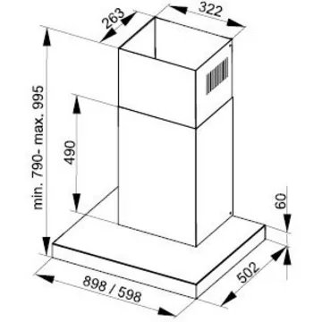 Hotte décorative murale DE DIETRICH DHB4684B MotionControl – Image 4
