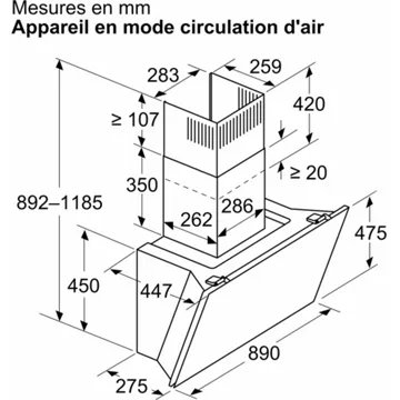 Hotte décorative murale inclinée NEFF D98IPT2S0 N90 Sensor Air Pur – Image 8