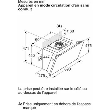 Hotte décorative murale inclinée NEFF D98IPT2S0 N90 Sensor Air Pur – Image 14