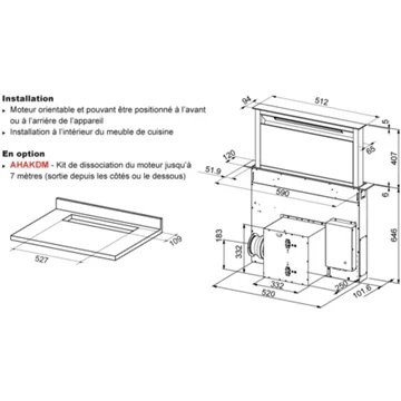 Hotte plan de travail AIRLUX AHV659BK – Image 2