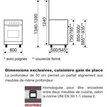 Cuisinière gaz GLEM GA650CMIX – Image 2