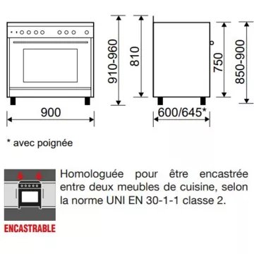Piano de cuisson gaz GLEM GE960CVBK2 – Image 2